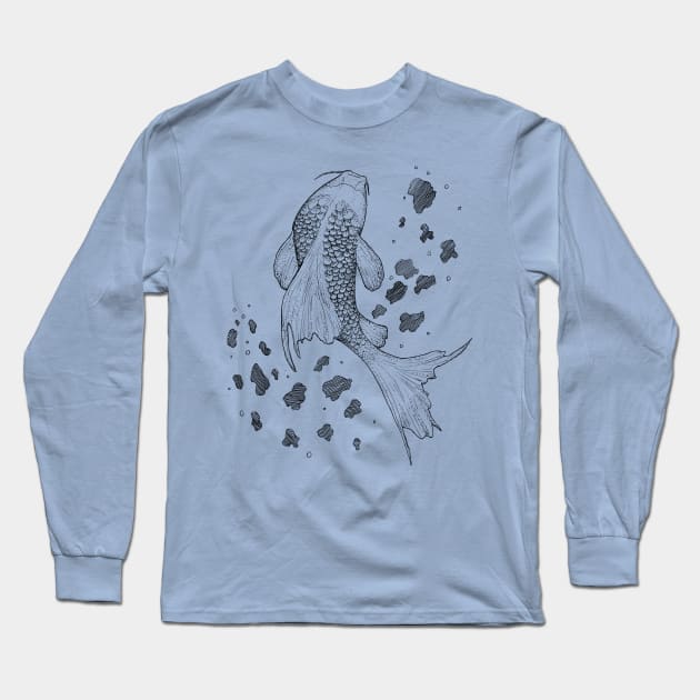 Splash - Koi fish, animals, sea life Long Sleeve T-Shirt by Inspirational Koi Fish